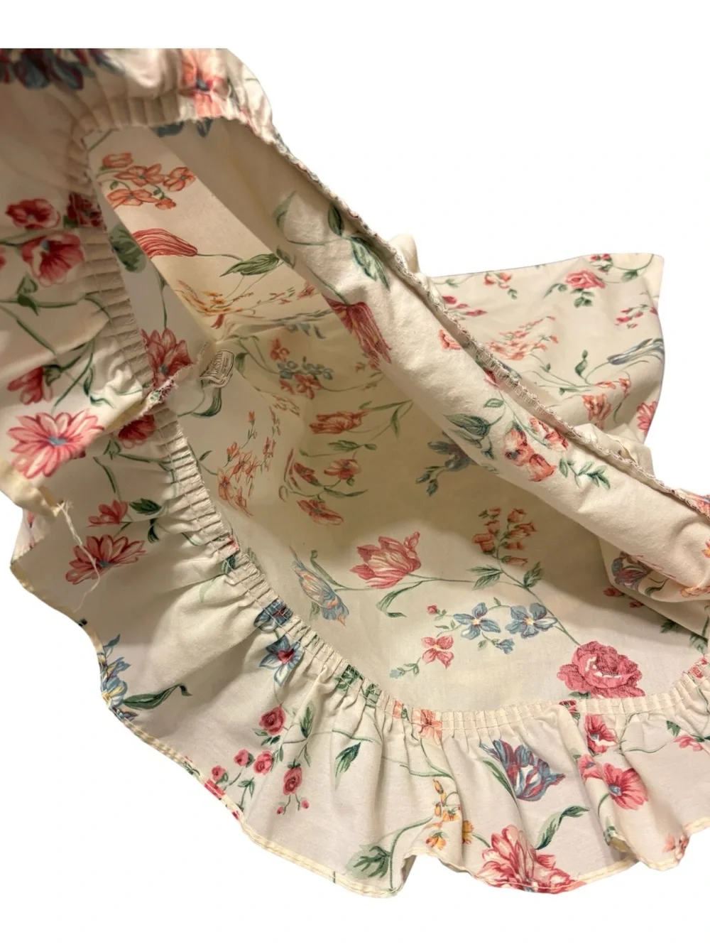 Vint Croscill Ruffle Floral “Iris” Standard Pillowcase Pink Tulip Morning Glory